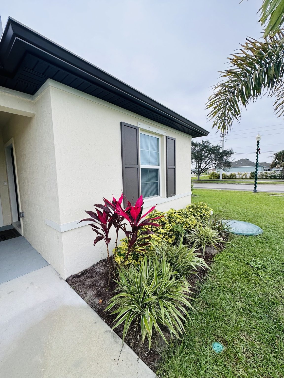 Exterior front view with landscaping